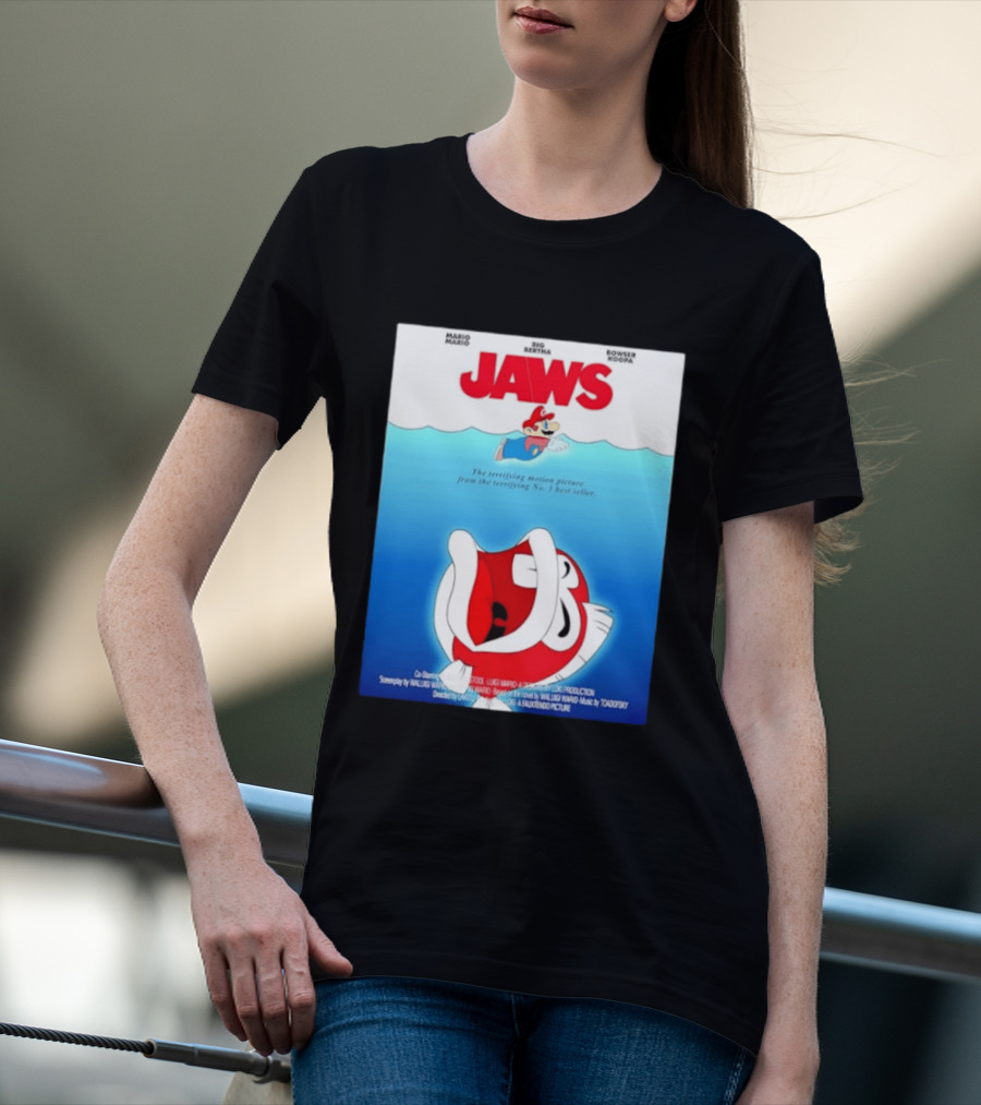 Mario Jaws Big Bertha Bowser Koopa Movie T-Shirt