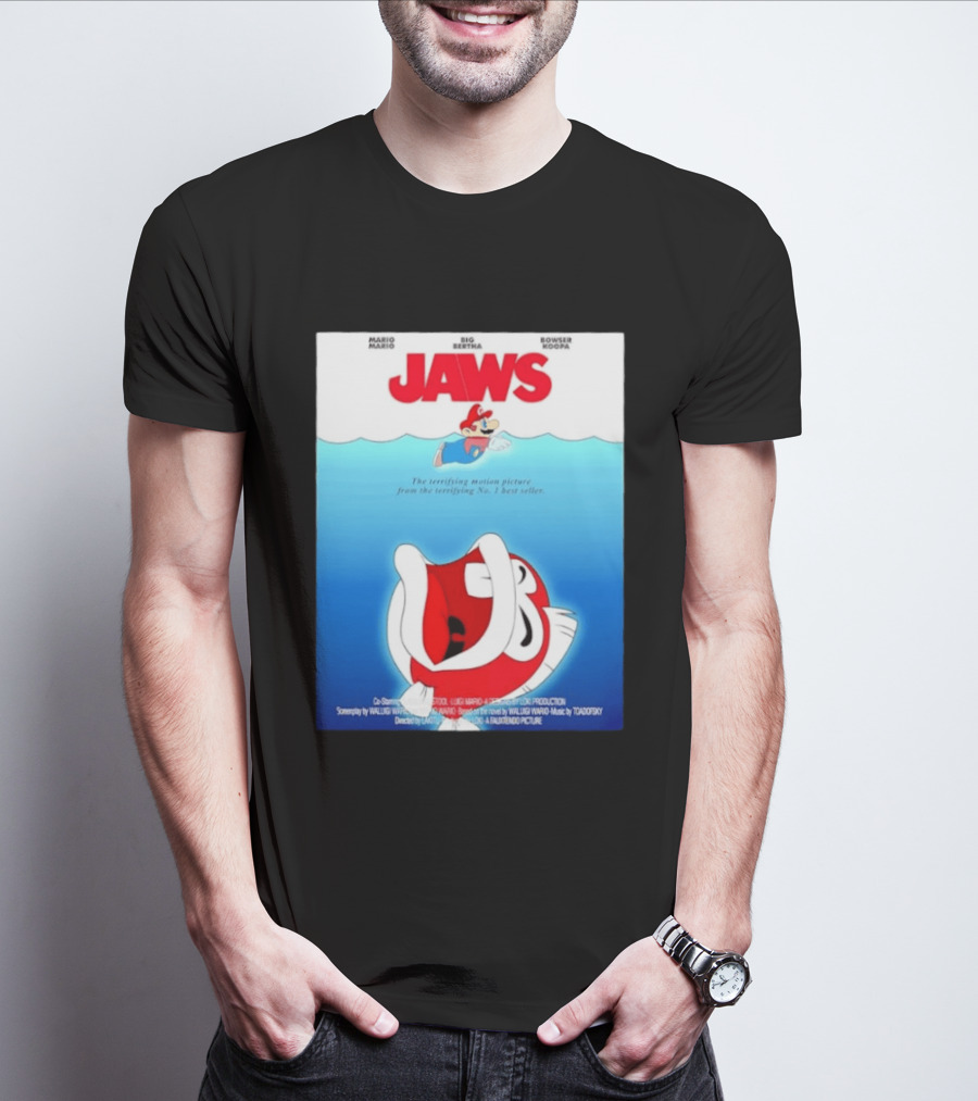 Mario Jaws Big Bertha Bowser Koopa Movie T-Shirt