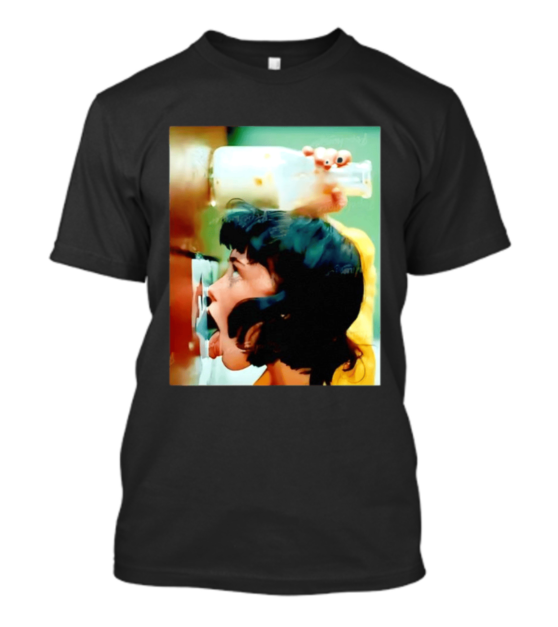 The Girl With Banging Head Licking Milk Scene T-Shirt