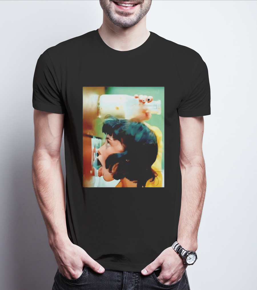 The Girl With Banging Head Licking Milk Scene T-Shirt