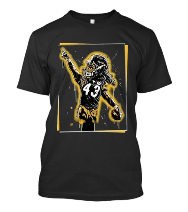 Troy Polamalu Pittsburgh Steelers 43 Splatter Paint Art Football T-Shirt