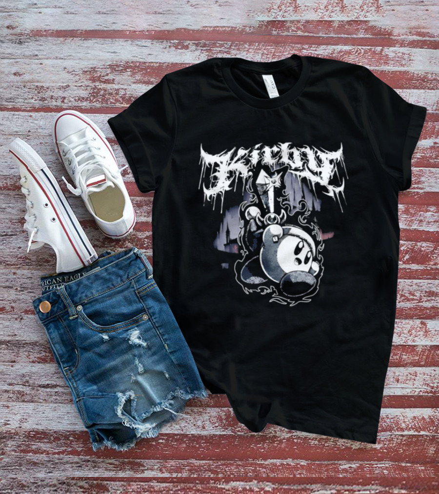 Black Metal Inspired Kirby With Dripping T-Shirt