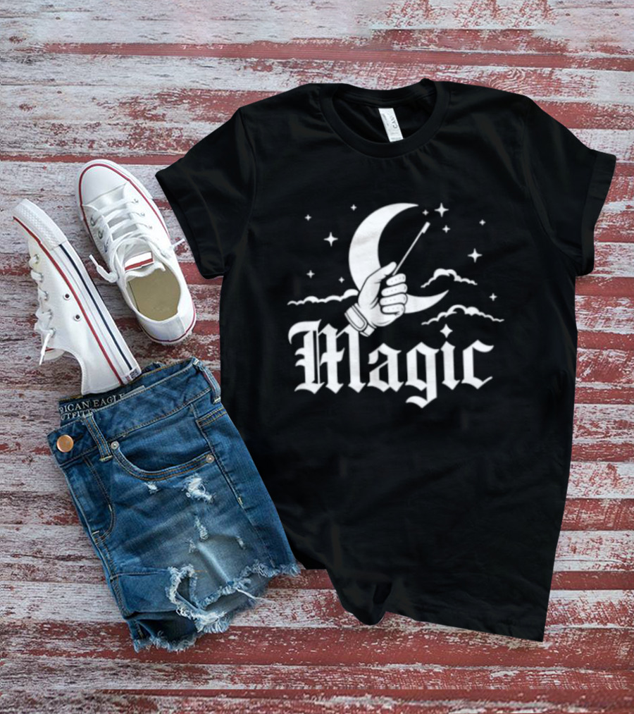 Magic Chicago White Sox Baseball Moon Hand Stars T-Shirt