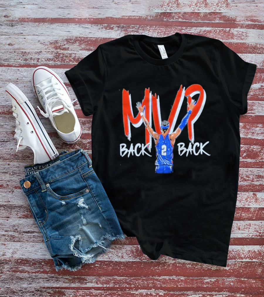 Shai Gilgeous Alexander MVP Back 2 Back Oklahoma City Thunder NBA Basketball 2026 T-Shirt