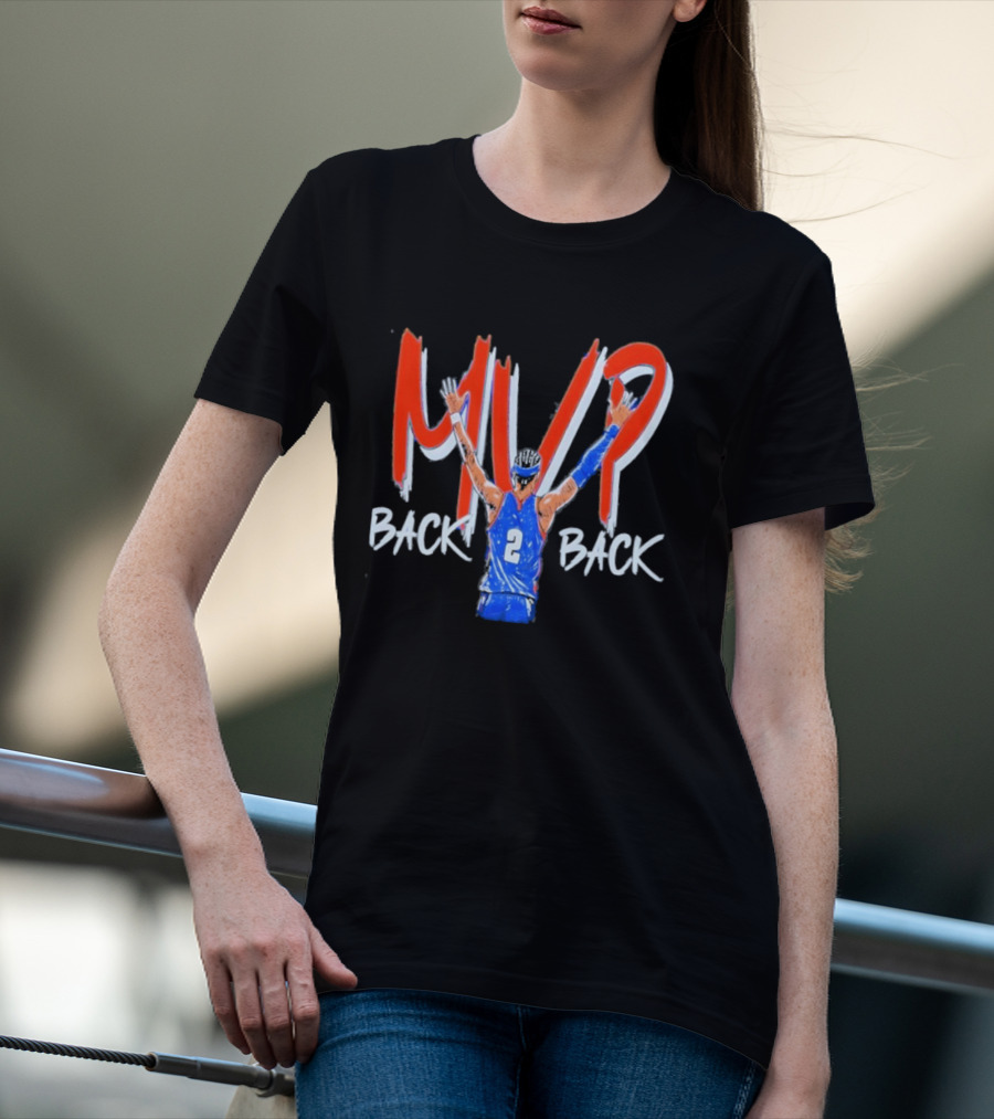 Shai Gilgeous Alexander MVP Back 2 Back Oklahoma City Thunder NBA Basketball 2026 T-Shirt