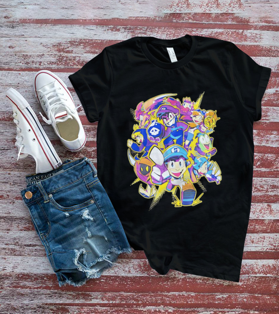 SMG4 All Star Game Characters Colorful Animation T-Shirt