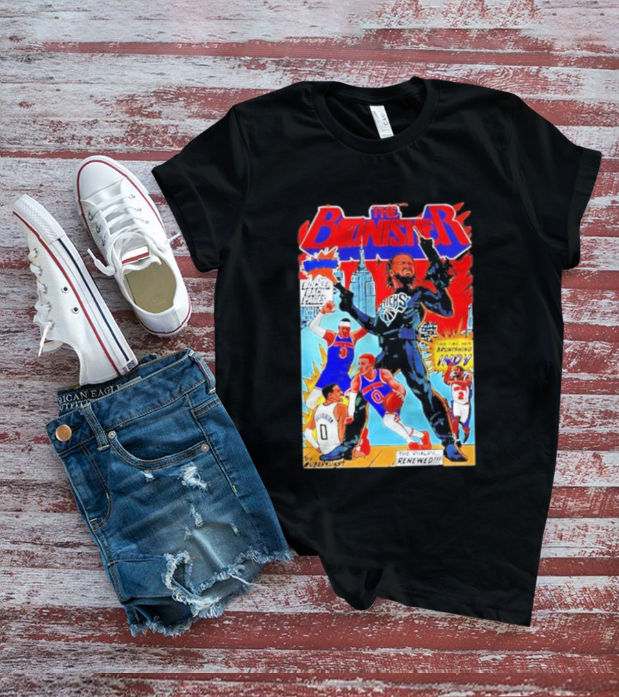 The Brunisher Jalen Brunson Knicks Comics Empire State Mocks Indiana T-Shirt