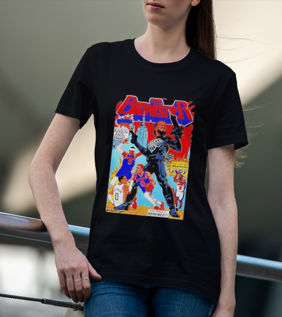 The Brunisher Jalen Brunson Knicks Comics Empire State Mocks Indiana T-Shirt