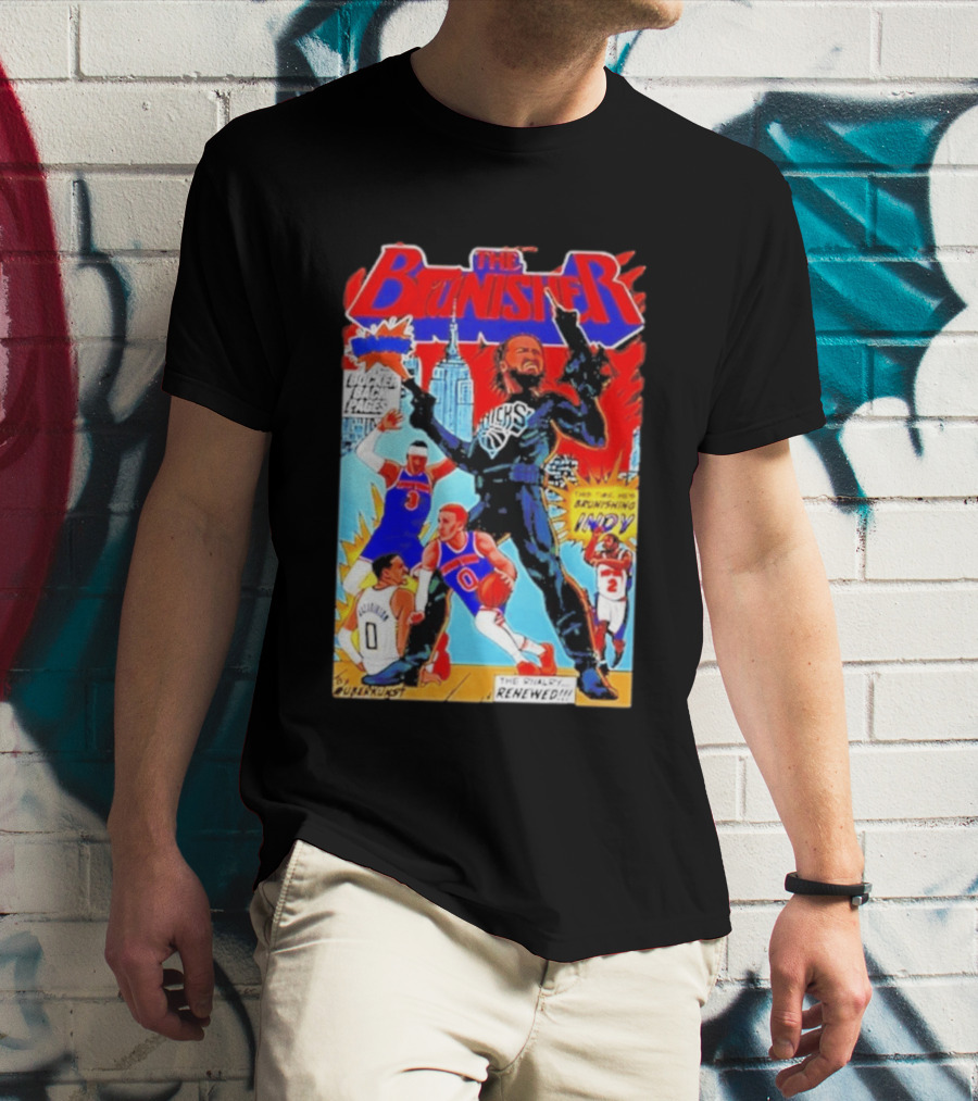 The Brunisher Jalen Brunson Knicks Comics Empire State Mocks Indiana T-Shirt