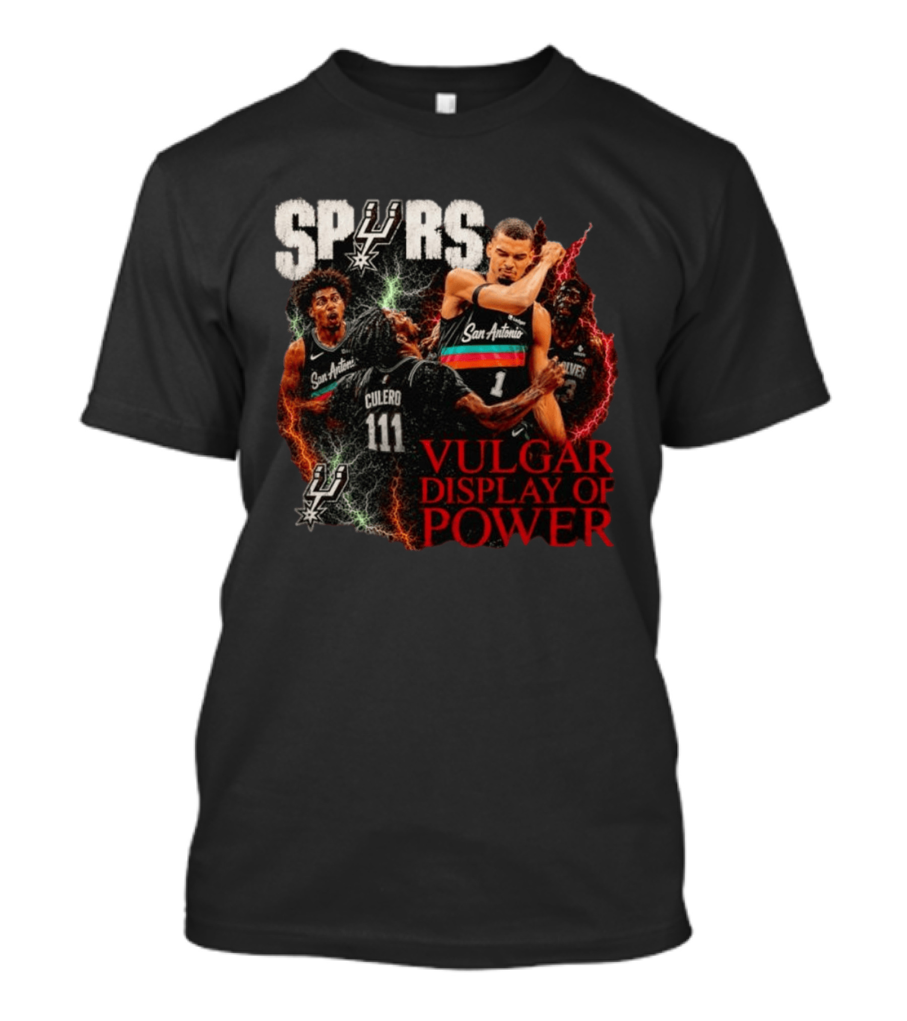 San Antonio Spurs Vulgar Display Of Power Basketball Team Action T-Shirt