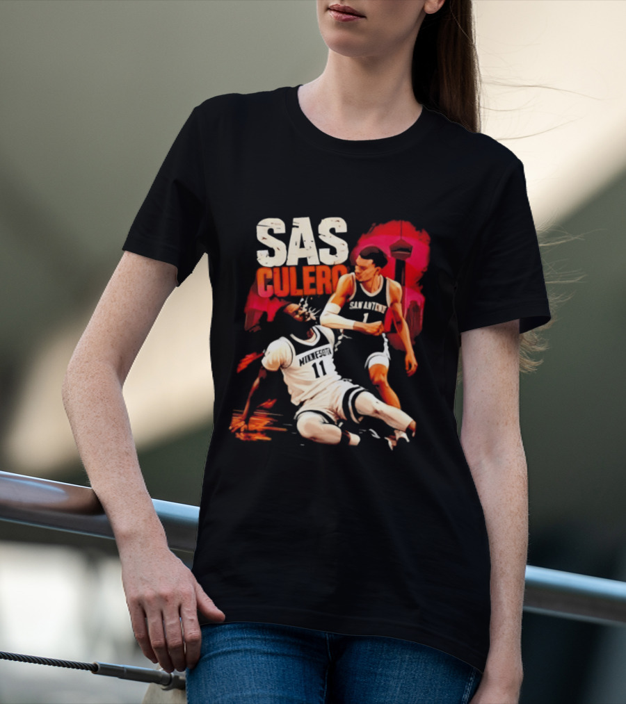 Sas Culero Victor Wembanyama Elbow Naz Reid Basketball 90s Style Retro Vintage 90s NBA T-Shirt