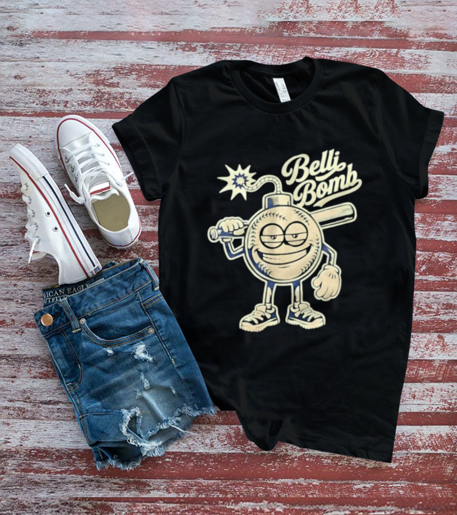Belli Bomb Baseball Cartoon Bat T-Shirt