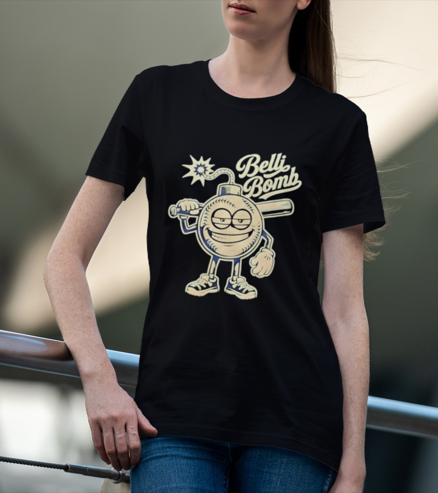 Belli Bomb Baseball Cartoon Bat T-Shirt