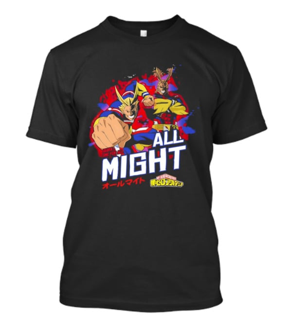 All Might My Hero Academia Anime Hero Iconic Character Art Quirk One For All T-Shirt