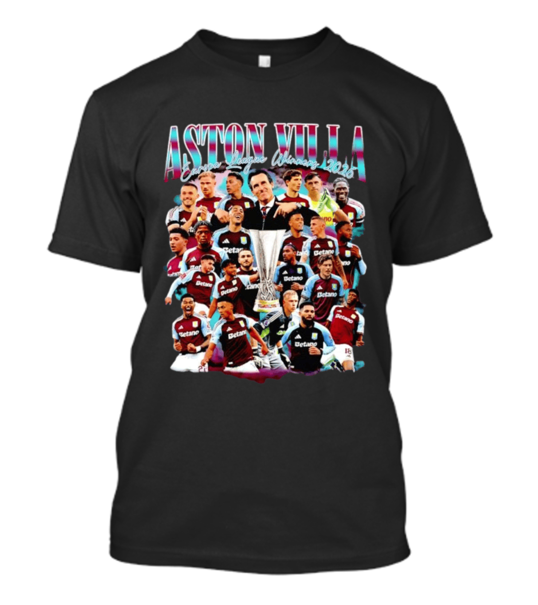 Aston Villa Europa League Winners 2026 Collage T-Shirt