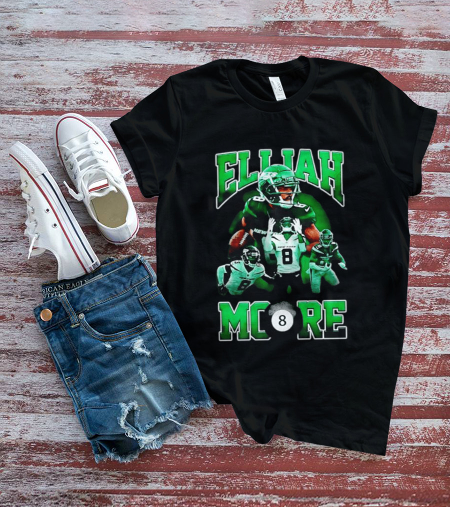 Elijah Moore New York Jets Number 8 NFL Team Player T-Shirt