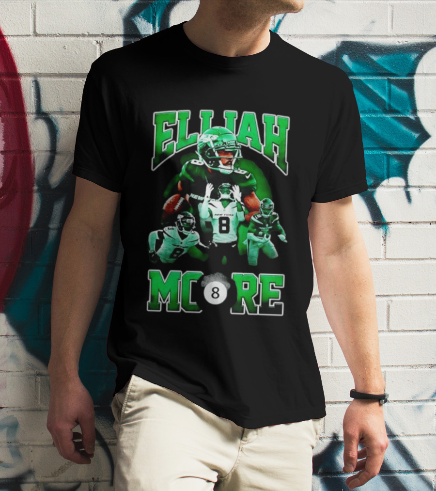 Elijah Moore New York Jets Number 8 NFL Team Player T-Shirt