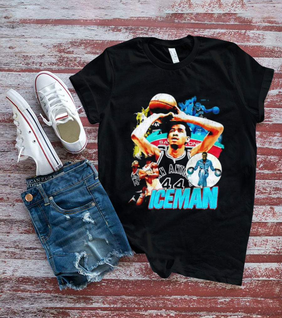 George Gervin Iceman San Antonio Spurs 44 Basketball Legend T-Shirt