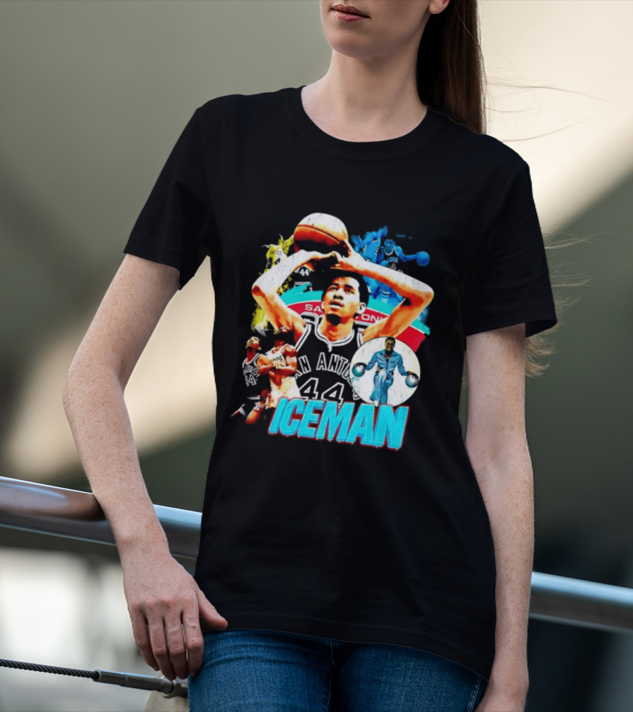 George Gervin Iceman San Antonio Spurs 44 Basketball Legend T-Shirt