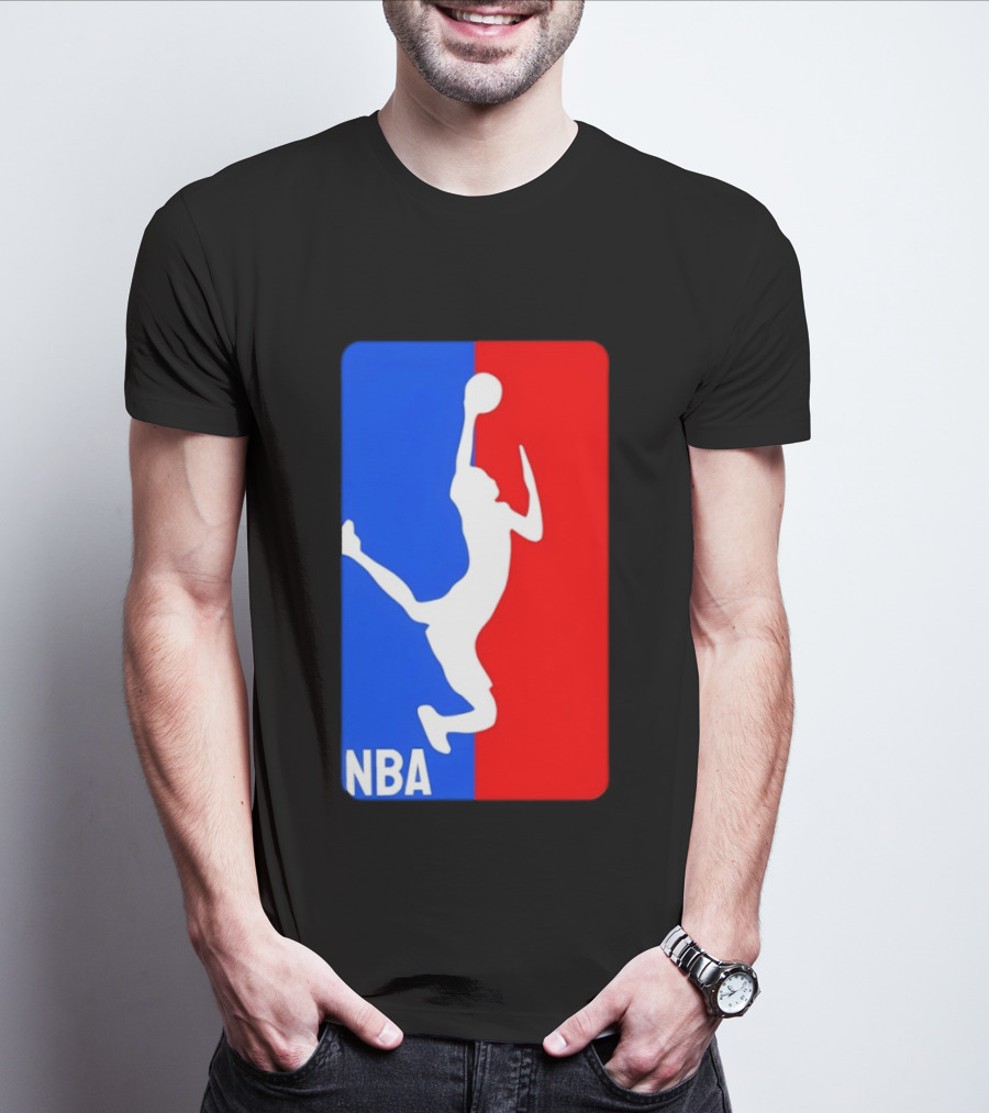 NBA Basketball 2026 Dunk Silhouette Red Blue T-Shirt