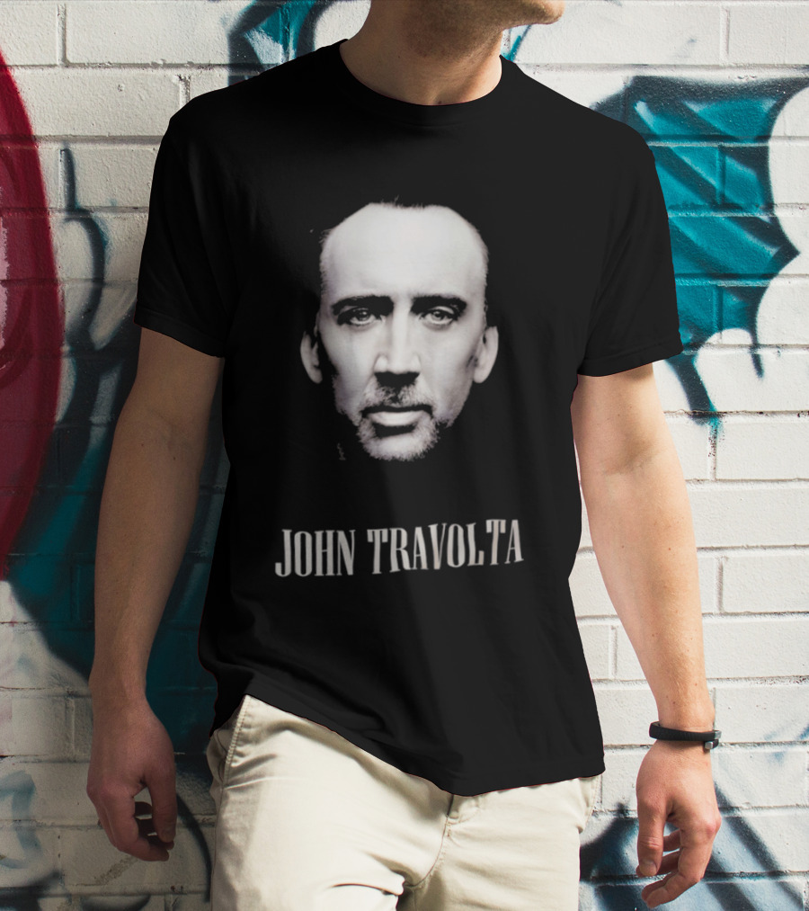 Nicolas Cage John Travolta Face Swap 90s Movie Fans T-Shirt