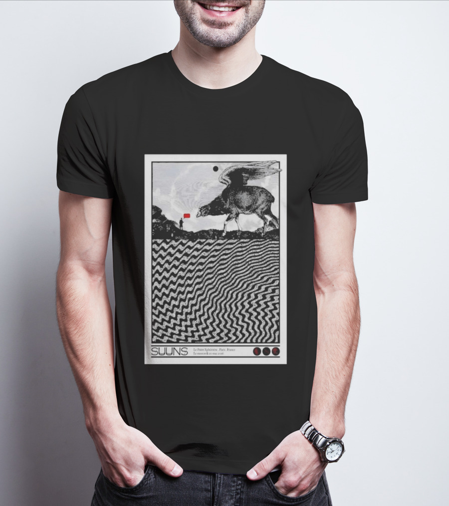 SUUNS Le Point Ephémère Paris France 20 Mai 2026 Winged Creature Landscape T-Shirt