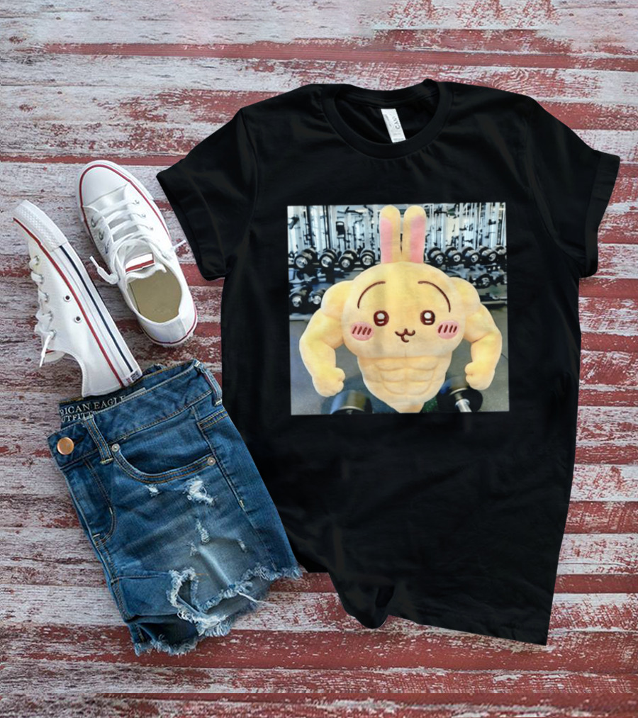 Usagi Muscle Chiikawa Buff Bunny Plush Toy T-Shirt