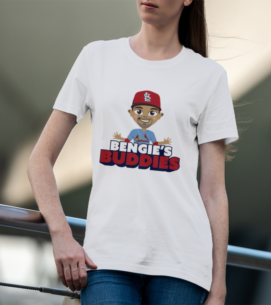 Bengie's Buddies Cardenales StL Baseball Red Cap T-Shirt
