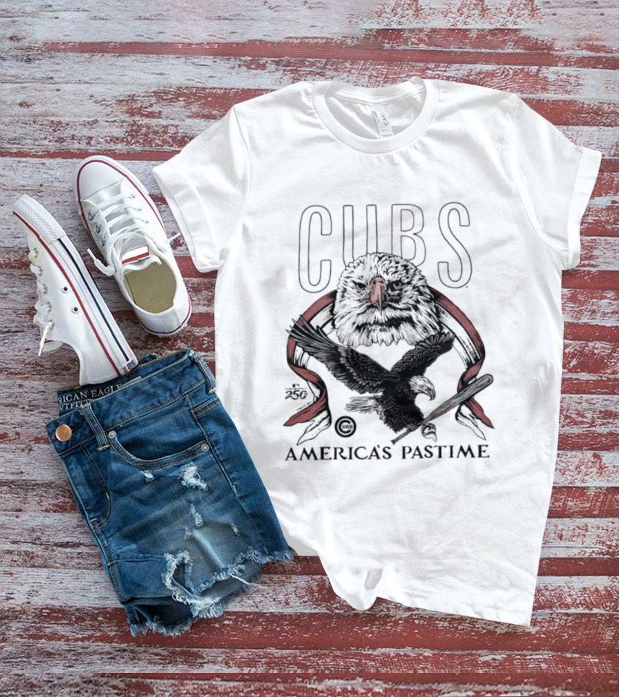 Chicago Cubs America's Pastime Bald Eagle Celebration 250th T-Shirt