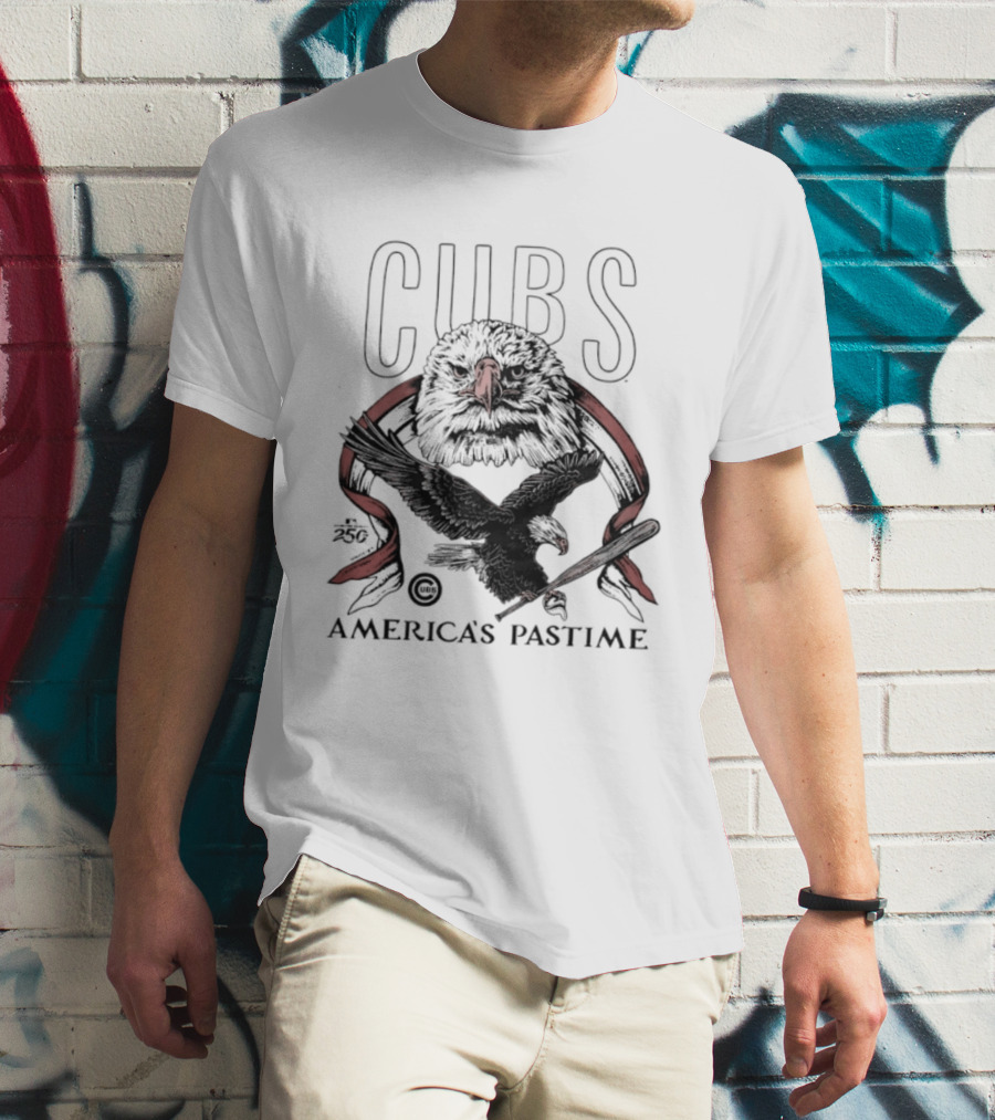 Chicago Cubs America's Pastime Bald Eagle Celebration 250th T-Shirt