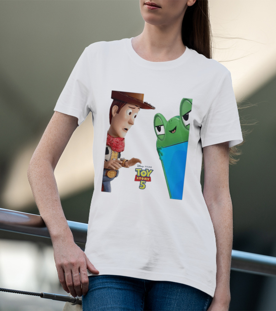 Toy Story 5 Woody And Animated Frog Encounter T-Shirt