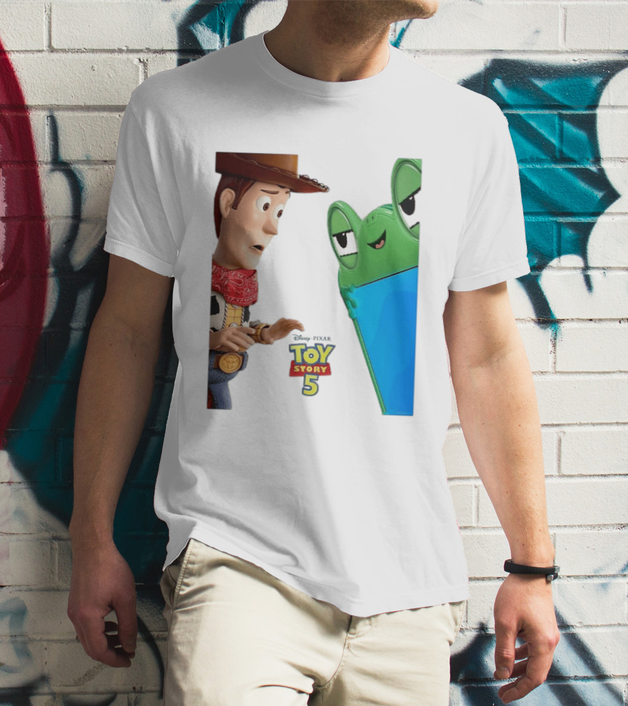 Toy Story 5 Woody And Animated Frog Encounter T-Shirt
