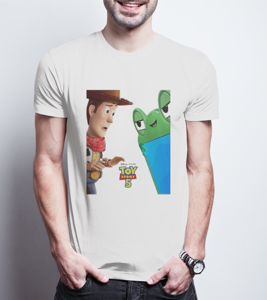 Toy Story 5 Woody And Animated Frog Encounter T-Shirt