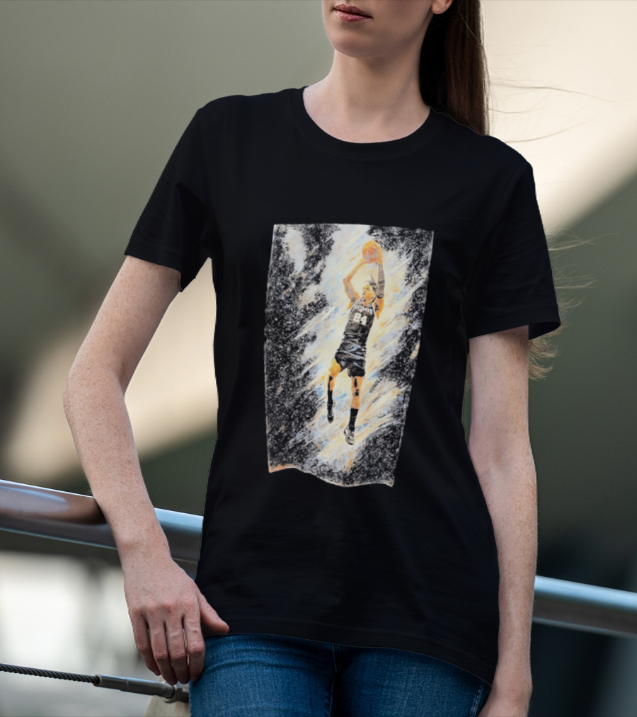 Devin Vassell 24 San Antonio Spurs Basketball Player In Iconic Action Pose T-Shirt