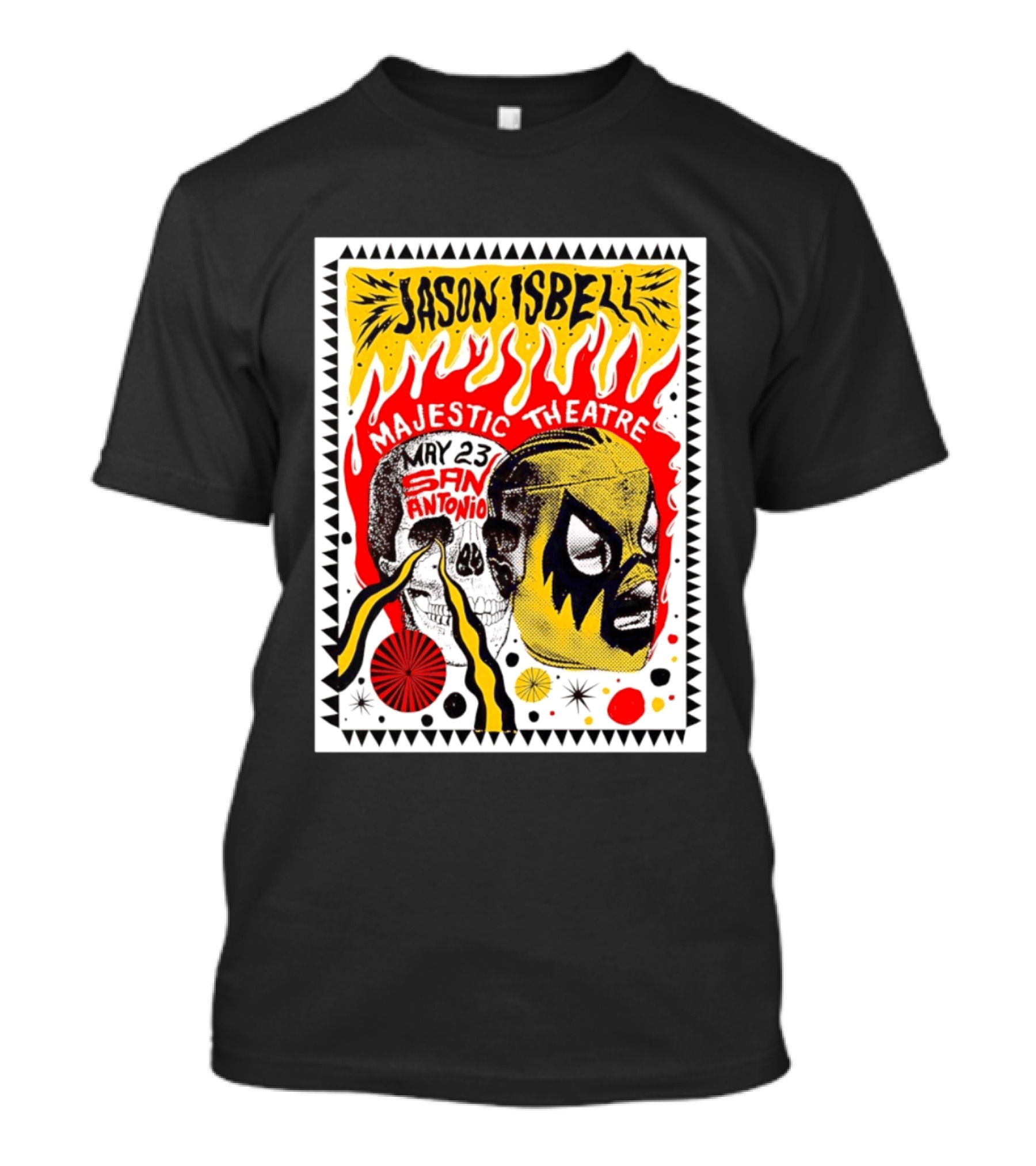 Jason Isbell May 23 San Antonio Majestic Theatre Skull And Mask T-Shirt