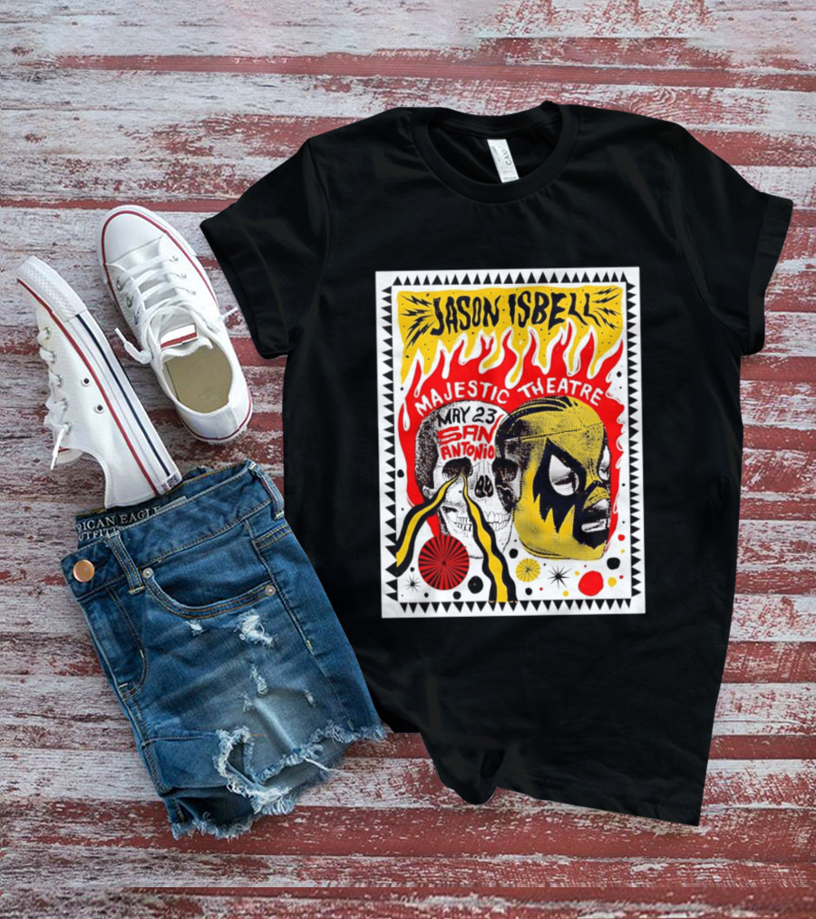 Jason Isbell May 23 San Antonio Majestic Theatre Skull And Mask T-Shirt