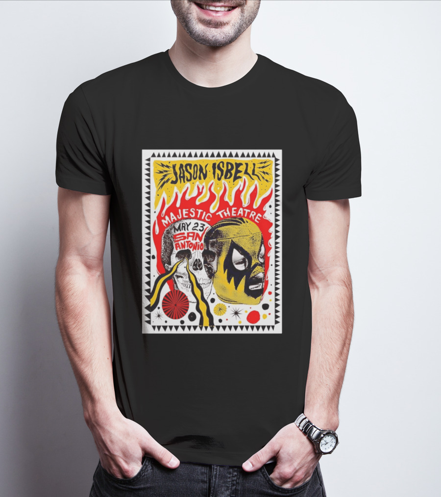 Jason Isbell May 23 San Antonio Majestic Theatre Skull And Mask T-Shirt