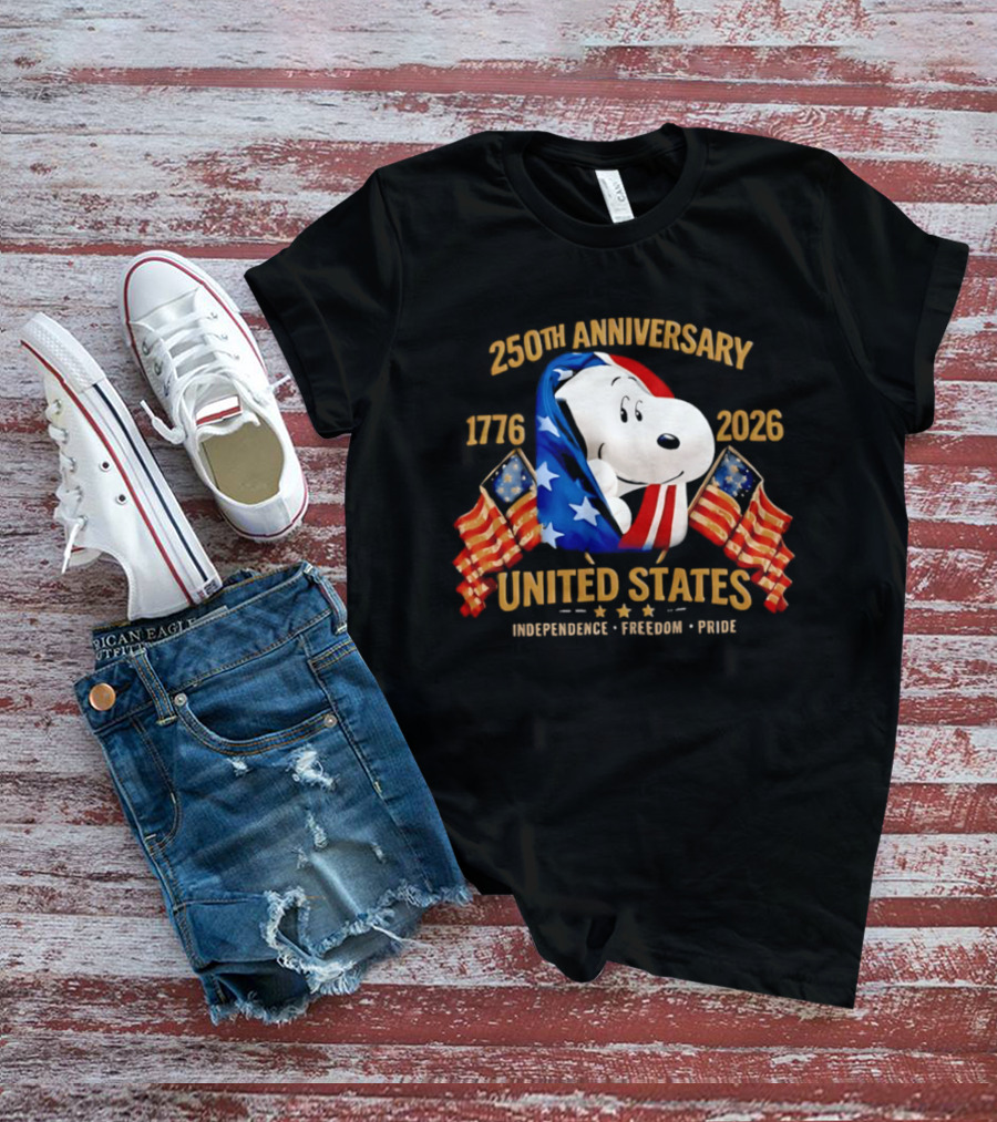Snoopy 250th Anniversary United States 1776 2026 Independence Freedom Pride T-Shirt