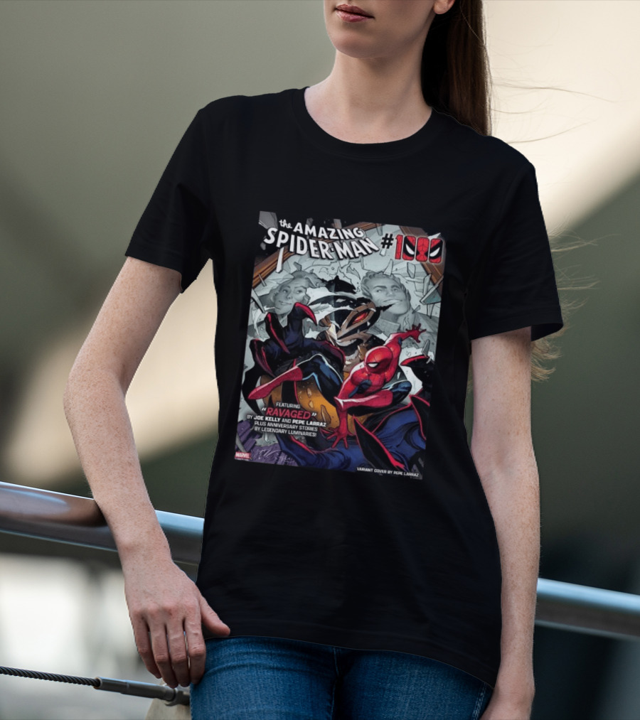 The Amazing Spider Man 1000 Featuring Ravaged By Joe Kelly Pepe Larraz Plus Anniversary Stories Marvel Variant Cover T-Shirt