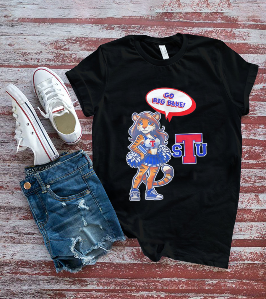 Tiger Cheerleader Go Big Blue STU T-Shirt