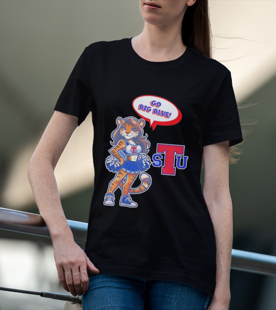 Tiger Cheerleader Go Big Blue STU T-Shirt