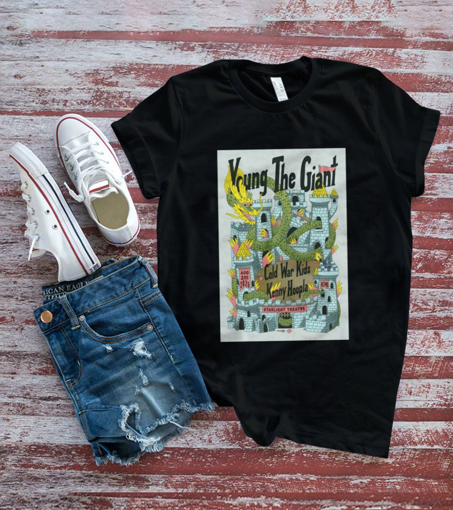 Young The Giant Aug 2 2026 Starlight Theatre Kansas City MO Cold War Kids KennyHoopla Dragon Castle T-Shirt