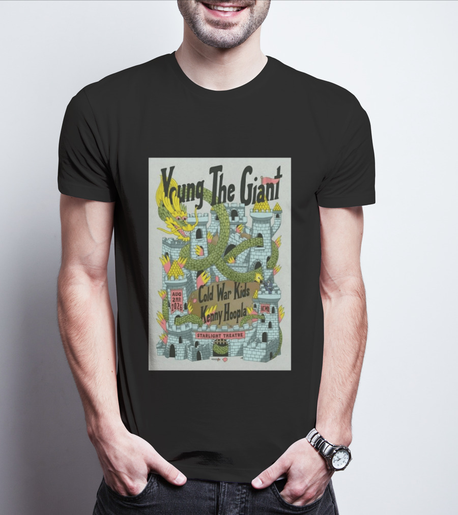 Young The Giant Aug 2 2026 Starlight Theatre Kansas City MO Cold War Kids KennyHoopla Dragon Castle T-Shirt