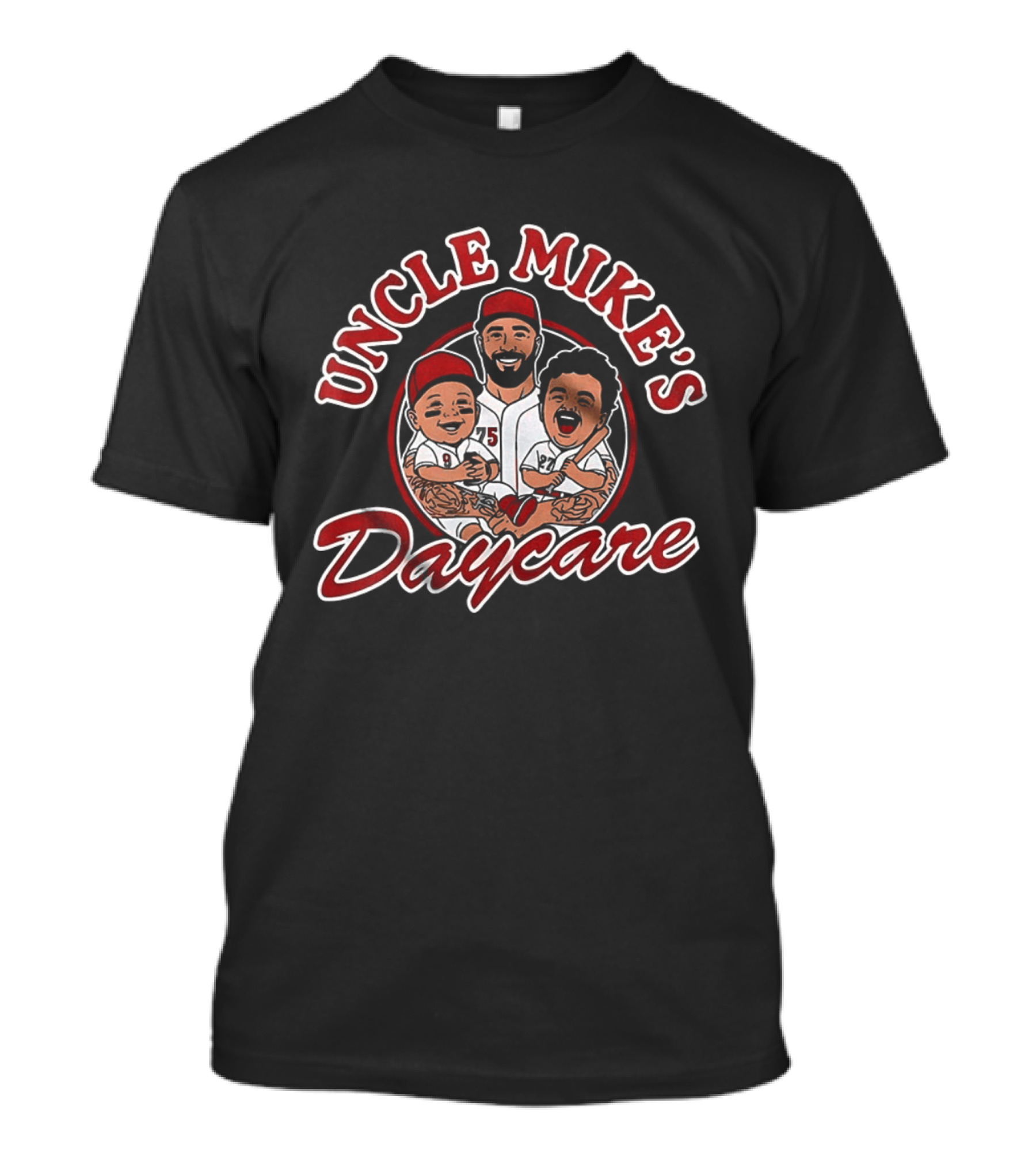 Uncle Mike's Daycare Cincinnati Reds Baseball Player And Kids T-Shirt