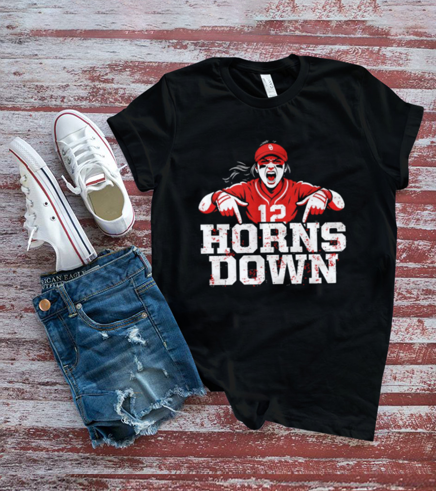 Oklahoma Sooners 12 Horns Down Girl Fan T-Shirt