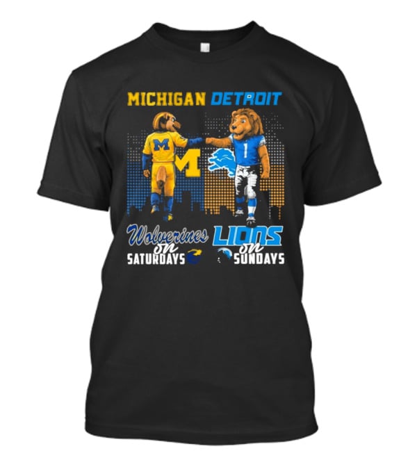 Michigan Wolverines Detroit Lions Fist Bump Saturdays Sundays T-Shirt