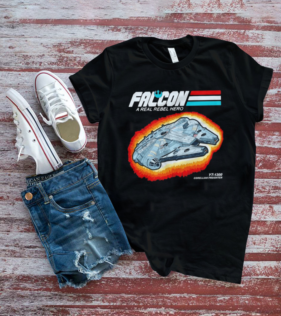Millennium Falcon A Real Rebel Hero YT 1300 Corellian Freighter GI Joe T-Shirt