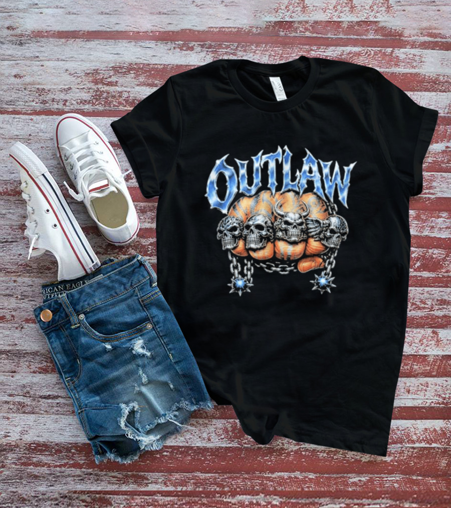 Sadstonie Outlaw Skull Chrome Chain Wrath T-Shirt