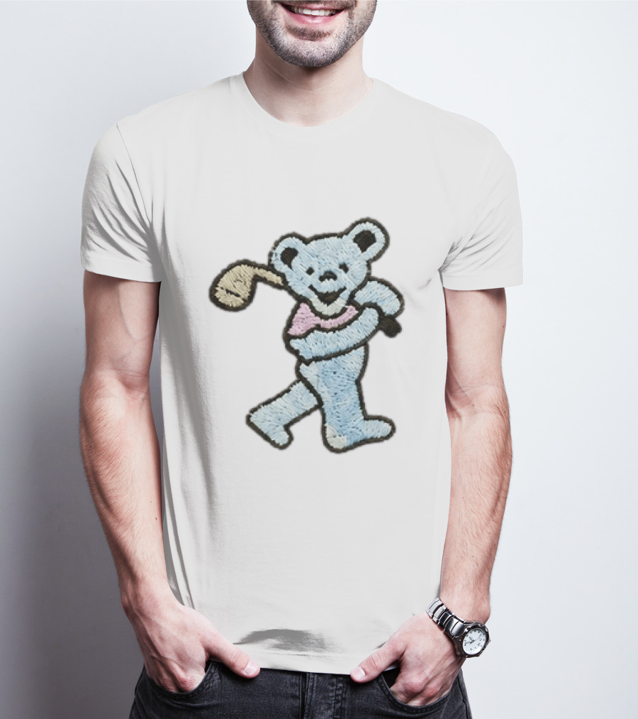 2026 Grateful Dead Bear Golf Embroidered Patch T-Shirt