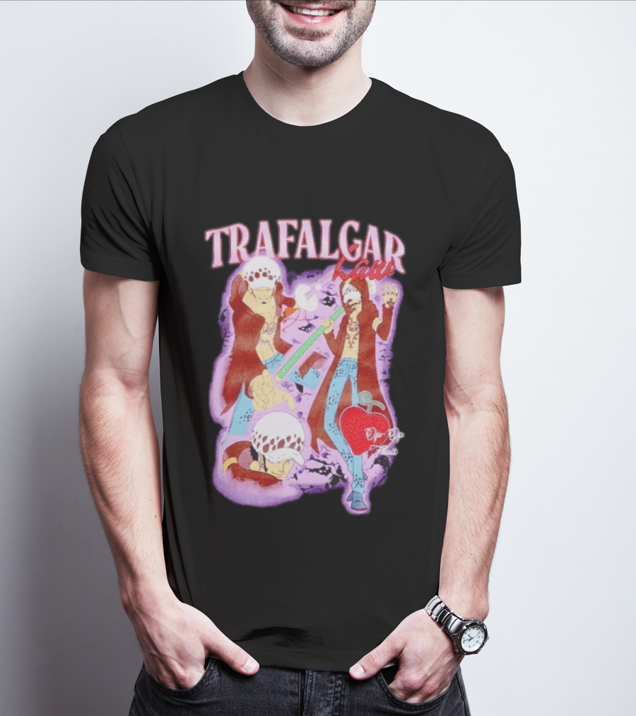 Trafalgar Law Op Op Fruit Collage Character Pose Series T-Shirt